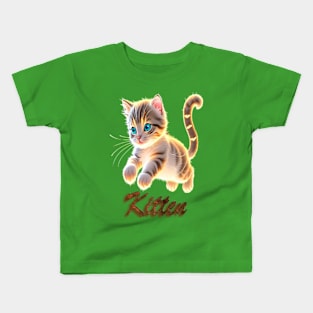 Cute Kitten Jump Kids T-Shirt